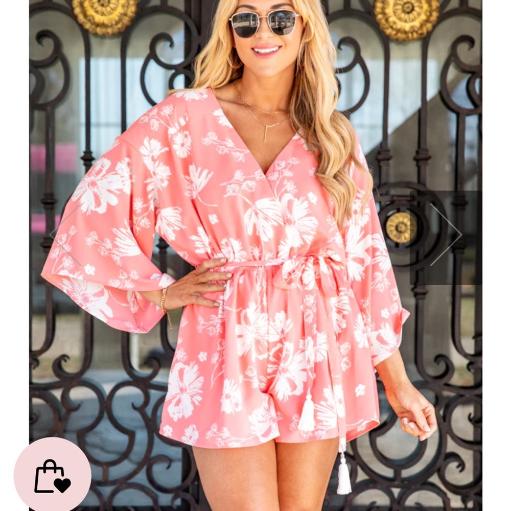Brand new pink lily romper